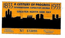 1933 CENTURY OF PROGRESS CHICAGO GREATER NORTH SIDE DAY TICKET picture