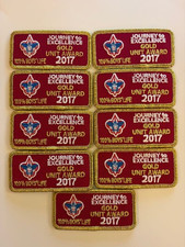 Set of 9, BSA Journey to Excellence 2017 100% BOYS LIFE Gold Unit Award picture