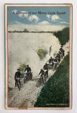 Antique 1918 A Glimpse Of Our Motor Cycle Squad Postcard WWI Military Motorcycle picture
