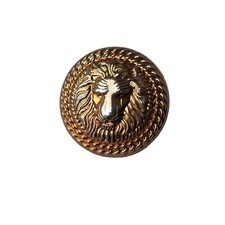 Set of 7 Vintage French Metal Blazer Buttons Lion Head Gold Tone JLXB 1354 2cm picture