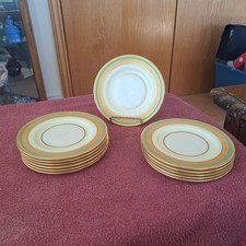 Lenox L.B. King & Company Detroit, Mi. 12 Heavy Gold & Green Dessert Plates picture
