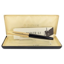 NEVER INKED 1972 PARKER 61 CONSORT CONVERTER FILLER 14K F NIB FOUNTAIN PEN MINT picture