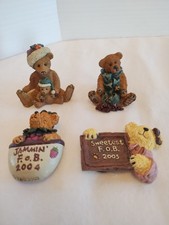 Boyds Bears & Friends Mini figurines, Set of 4,  Grenville, Father & Son FOBs  picture