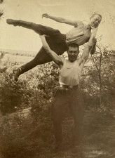 Handsome Guy holding Young Man on his arms soldiers Gay Int Soviet Vintage Photo picture