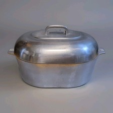 Magnalite Classic Aluminum Dutch Oven Roaster With Trivet Si09 15in Vintage  picture