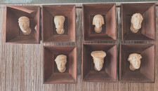 Vintage Polish Wawel Castle Heads Wood Plaques Krakow Art 1960s Jozef Blajda McM picture