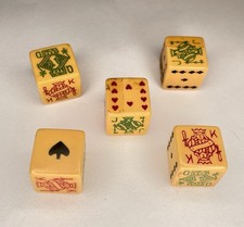 Vintage Butterscotch Bakelite Poker Dice 5 Cube Lot picture