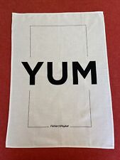 Black on White Fisher & Paykel Cotton Tea Towel w Yum Pattern Food Kitchen Art picture