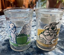 Welch's Tom and Jerry The Movie 1993 Jelly Jars Drinking Juice Glasses Set of 2 picture