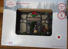 Holiday Time Christmas Village Greenhouse building light up accessories NIB picture