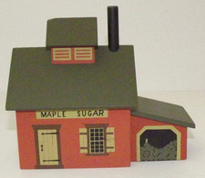 Vtg. Maple Sugar House Shack Wood Coin Bank By Winfield Designs picture