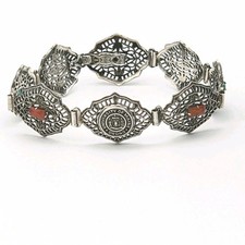 Antique MAINE - UNIVERSITY of Maine Bracelet STERLING Silver  Vintage Keepsake  picture