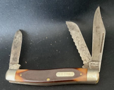 VINTAGE SCHRADE USA 89OT OLD TIMER BLAZER  3 BLADE LARGE STOCKMAN POCKET KNIFE picture