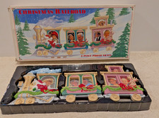 Vtg 1991 Malden Christmas Railroad 3 Pc Photo Train Photo Frame Set Boxed NOS picture