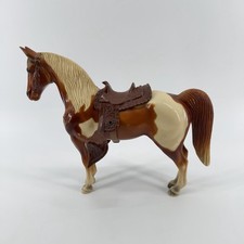 Vintage Breyer Western Prancing Horse Pinto Saddle Mold 110 Chestnut Tobiano picture