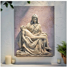 Pieta Garden Wall Plaque Indoor or Outdoor Resin 21