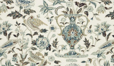 Schumacher Linen Print Fabric- Camberwell Vase Print / Mineral 0.45 yds 174551 picture
