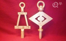 2 Vintage Solid Brass Wall Hangings Symbols Tau Beta Pi picture