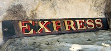 VINTAGE ANTIQUE ORIGINAL RAILWAY EXPRESS PORCELAIN SIGN picture