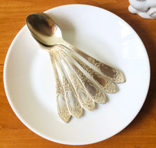 Vintage melchior teaspoons, Antique cutlery, Soviet flatware set 6 pcs picture