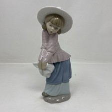Vtg LLADRO Porcelain Girl Figurine In Pink Shawl & Bonnet NAO-DAISA 1981 Spain picture