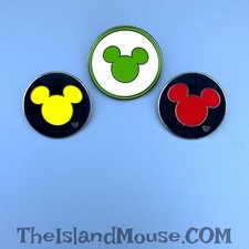 RARE set of 3 Disney pins Mickey Ears from 2006 Cast Lanyard Collection IV set picture