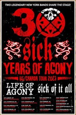 LIFE OF AGONY | SICK OF IT ALL 2023 Tour Ltd Ed RARE Poster NYHC Hardcore Metal picture
