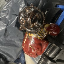 Large Vintage Chinese Glazed Foo Dragon Dog Maroon and Gold picture