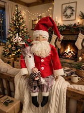 Christmas Santa, handmade, 25 in, collectible, Dumplinragamuffin picture
