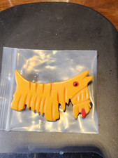 Vintage Art Deco Butterscotch Carved Scottie Brooch. Original Hardware, Eye. picture