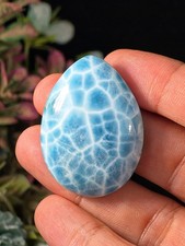 18G DOMINICAN LARIMAR STONE AAAA+ BLUE GEMSTONE CABOCHON FOR JEWELRY MAKING picture