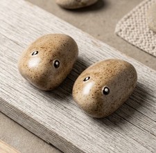 VTG Glazed Anatomically Correct Ceramic Pet Rocks Naughty Male And Female picture