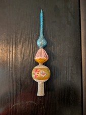 Vtg Mid-Century Polish Mercury Glass Christmas Tree Topper 10.5in picture