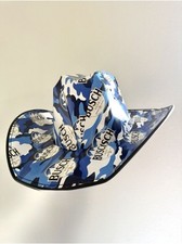 Busch Light Beer Cowboy Hat Blue Camo Cardboard Party Accessory Brand New picture