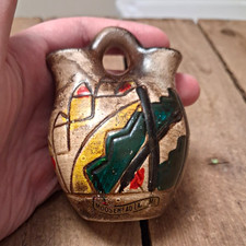Vintage Moosehead Lake Maine Ceramic Wedding Vase Souvenir Pitcher Folk Art picture