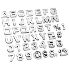 43-Piece 3D Chrome Car Emblem Letters Numbers Symbols Decal Set 1.1