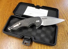 Brous Manaro Sinner Flipper Knife STONEWASH D2 Carbon Fiber 500 Made CHOICE S/N picture