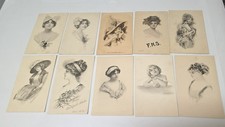 Pretty Ladies - Set of 10 - All from 1900-1909 Era picture