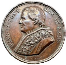 Rare Vatican City  Medal Pius IX 1871 PONTIFICIA IMMACULATAE M.V. ACADEMIA picture