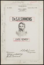 Photo:Dr S A Simmons Liver Remedy Trade Mark 1899 Sidney A Simmons picture