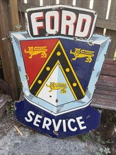 Old Ford Service Double Sided Porcelain Sign  picture