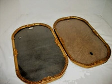 1920s Filigree Convex Glass Octagon Frame Pair 24kt Gold Plated Ormolu Antique picture