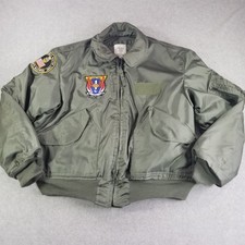 Vintage Flight Jacket CWU-45/P Mens Extra Large Green Nomex USN Navy 90s picture