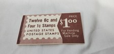 Vintage Unused Vending Stamp Book- Twelve 8c Eisenhower & Four 1c Jefferson picture
