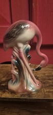 Vtg 1950s Pink Flamingo Ceramic Figurine MCM Mid Century Modern 7” Bowing Down picture