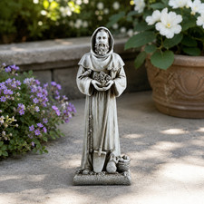Saint Fiacre Religious Stoneresin Garden Statue Figurine 12