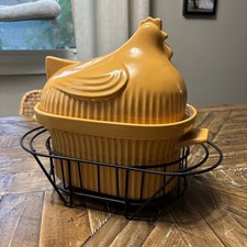 Temp-tations by Tara Large 3 Qt. Chicken Baker With Rack Mustard Yellow picture
