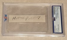 Horace Greeley d1872 signed autograph .5x3 cut New-York Tribune Founder PSA Slab picture