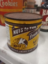 Vintage Kar's Mixed Nuts 12 oz Tin Can W Lid by Kar Nuts Products Ferndale Mi picture