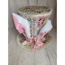 Begonia market large mad hatter rabbit ear hat Easter home figure decor spring picture